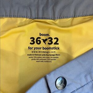 Birddogs Gray Pants with Bright Yellow Interior